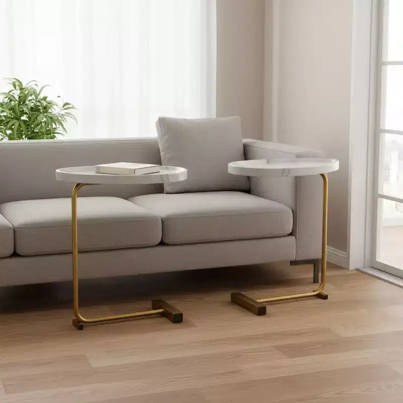Tables d'appoint rondes en nickel et fer