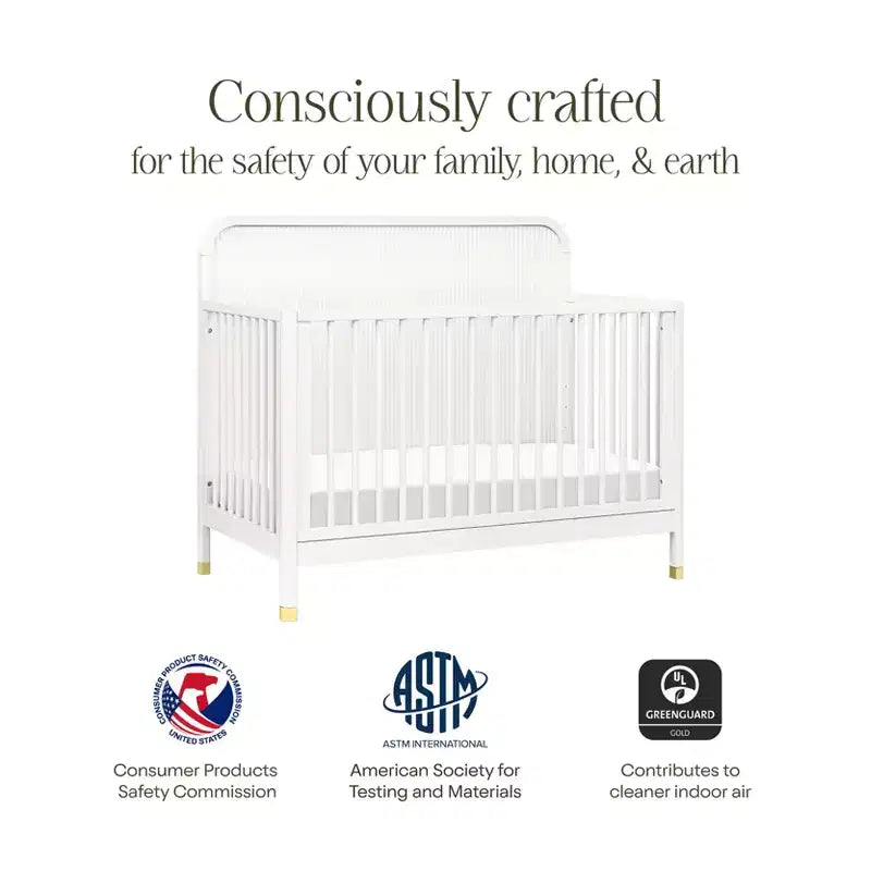 Lit de bébé convertible 4-en-1 Brinsley Tambour - Blanc chaud