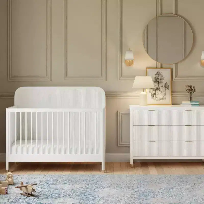 Lit de bébé convertible 4-en-1 Brinsley Tambour - Blanc chaud
