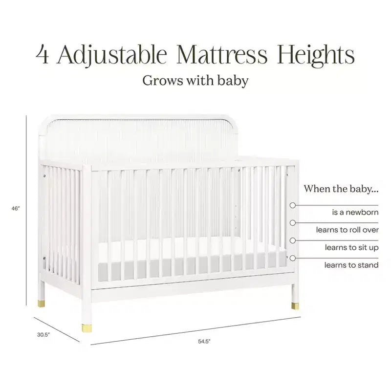 Lit de bébé convertible 4-en-1 Brinsley Tambour - Blanc chaud