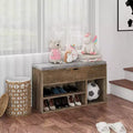 Shoe Storage Bench with Cushion, Entryway Bench with Flip-Top Storage for Hallway and Living Room
