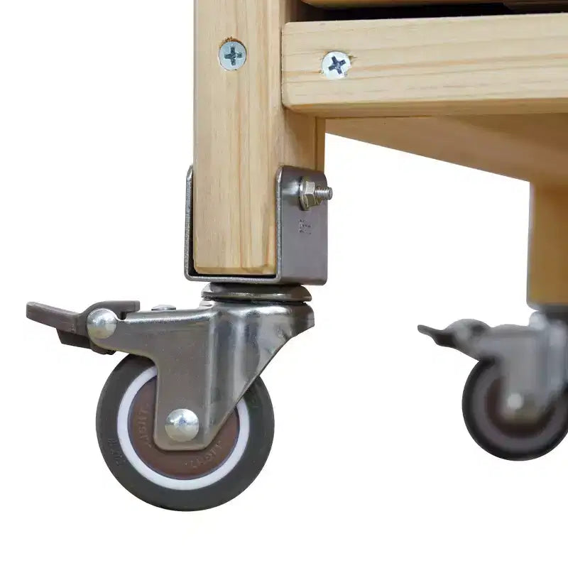 Îlot de cuisine extérieur avec plateau en acier inoxydable, chariot de cuisine en bois avec portes, étagères et porte-épices, îlot de cuisine roulant
