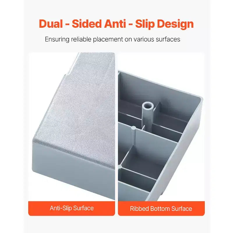Patins pour mini-split, pour systèmes de climatisation sans conduit avec pompe à chaleur de 9000-36000 BTU, patins anti-vibration pour équipement de condenseur de 38 x 18 x 3 pouces, gris
