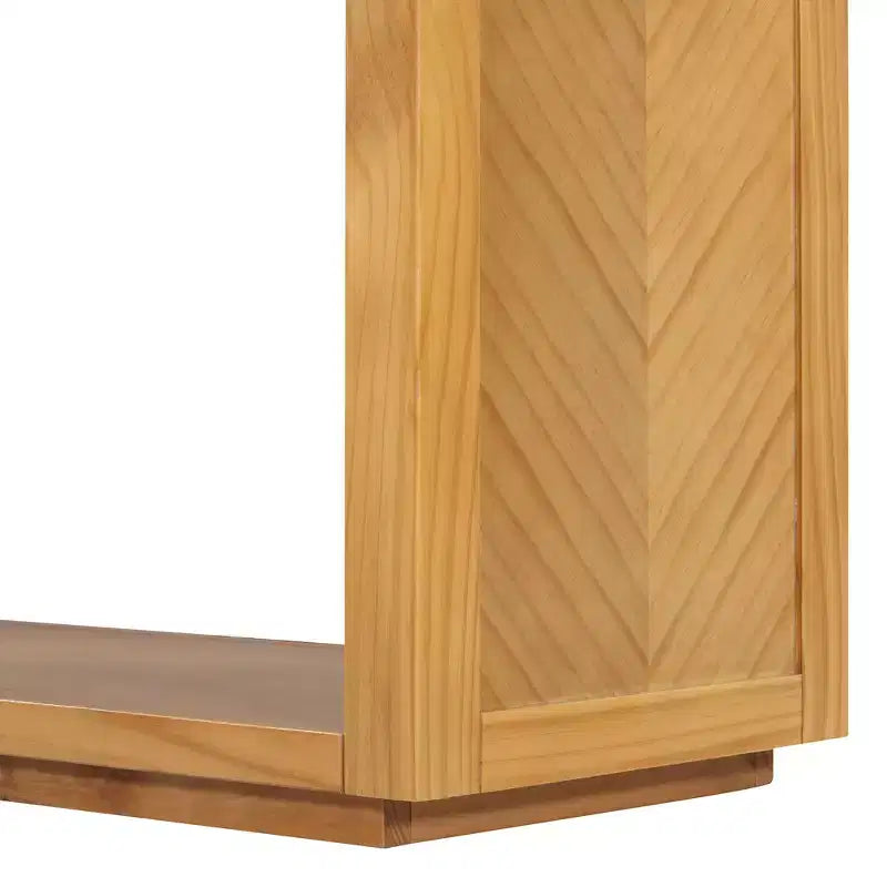 Console rustique avec rangement, table d'entrée de style fermier avec tiroirs et étagère ouverte, table de canapé vintage en bois pour couloir