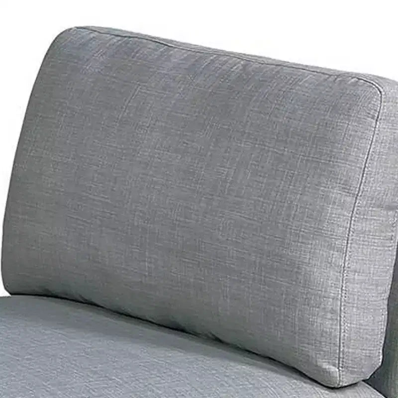 Fauteuil sans accoudoirs modulaire de 94 cm, tissu Dorris gris clair, bois
