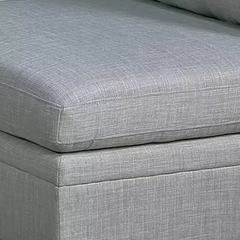 Fauteuil sans accoudoirs modulaire de 94 cm, tissu Dorris gris clair, bois