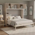Polibi Full Size Murphy Bed with Overhead Storage & Decorative Cabinet Doors