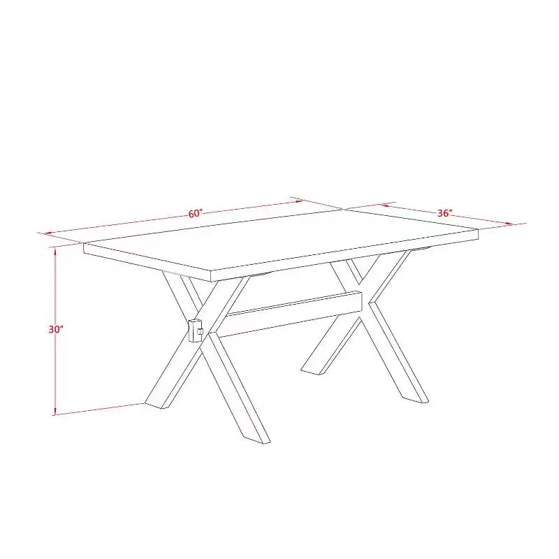 Table de salle à manger 7 pièces en bois massif finition chêne naturel avec 6 chaises Parson