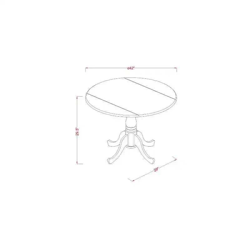 Ensemble de salle à manger rond 3 pièces en bois massif finition huilée naturelle – 4 places