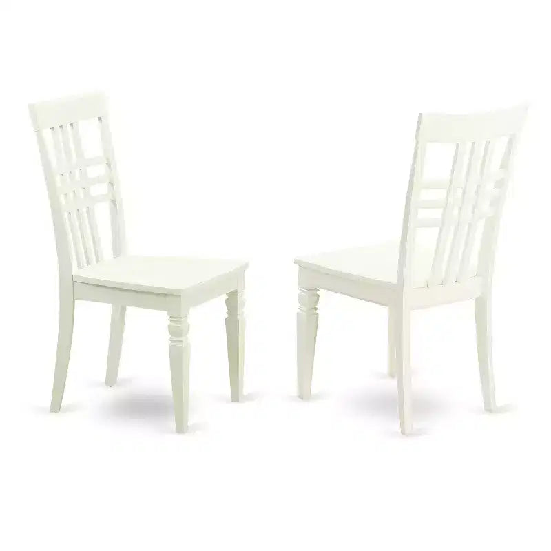 Ensemble table de cuisine ronde – Mobilier de salle à manger 3 pièces avec table à rabats et 2 chaises – Blanc 107 cm