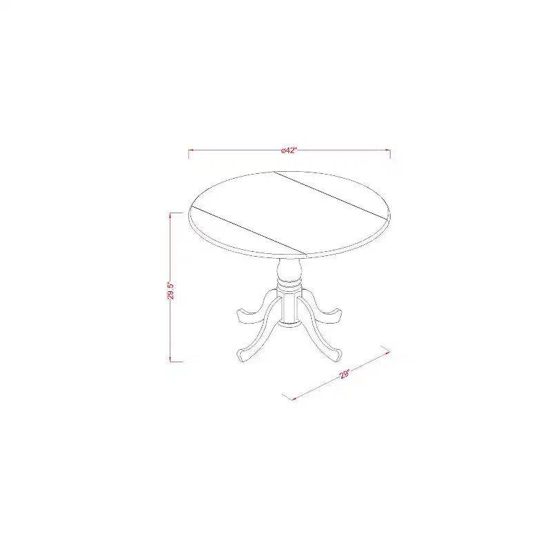 Ensemble table de cuisine ronde – Mobilier de salle à manger 3 pièces avec table à rabats et 2 chaises – Blanc 107 cm