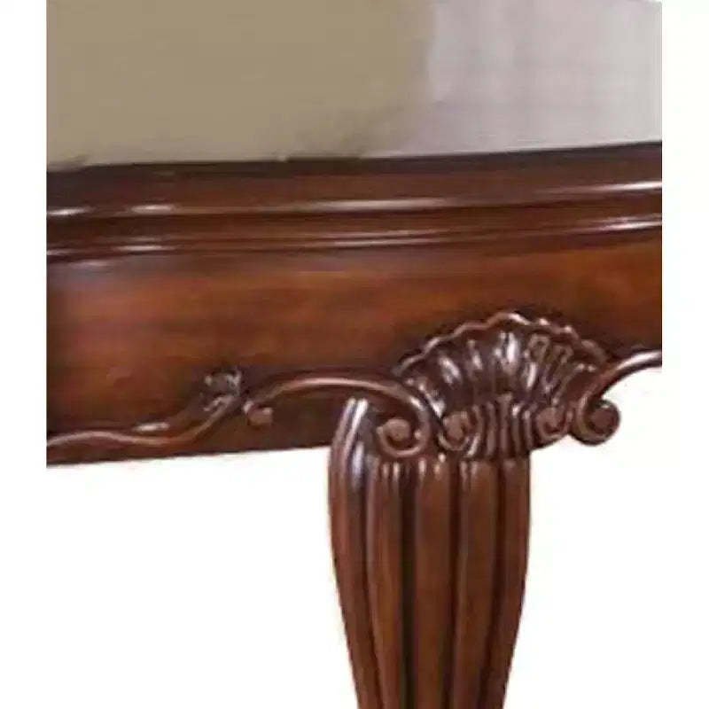 Table d'appoint carrée avec pieds courbés et étagère inférieure, brun cerise