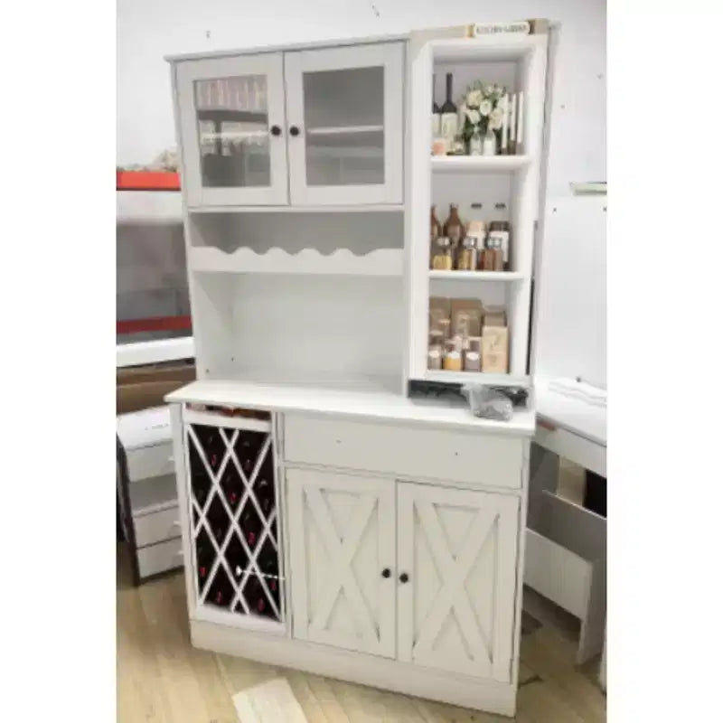 Meuble à vin en MDF, double porte en acrylique pour exposer en hauteur dans une salle à manger ou un bar
