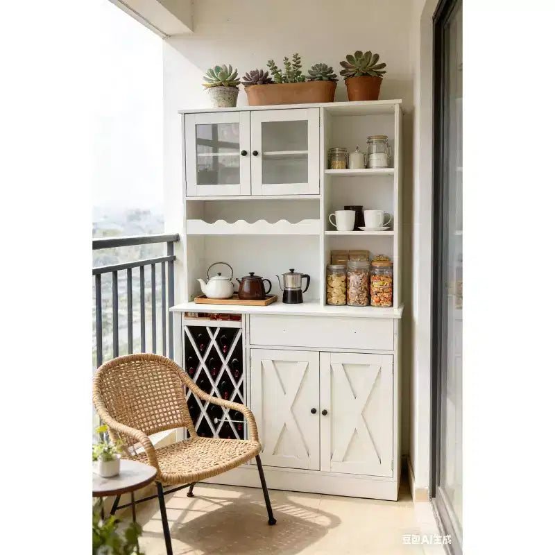 Meuble à vin en MDF, double porte en acrylique pour exposer en hauteur dans une salle à manger ou un bar
