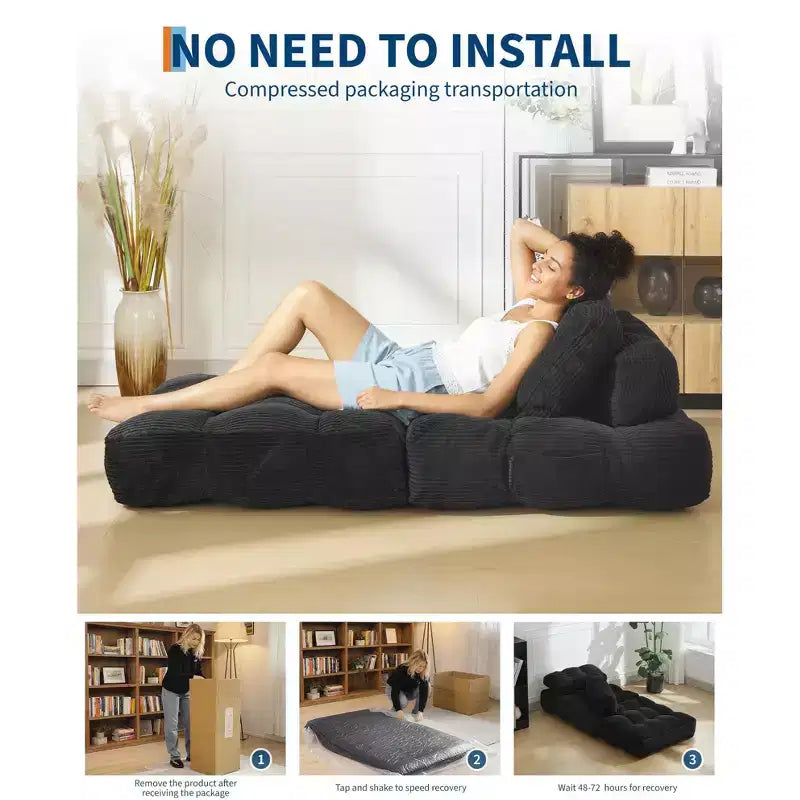 Canapé-lit pliant, Fauteuil lit convertible une place avec oreiller, matelas et support dorsal, Housse lavable en machine, pour Salon, Chambre universitaire, Appartement