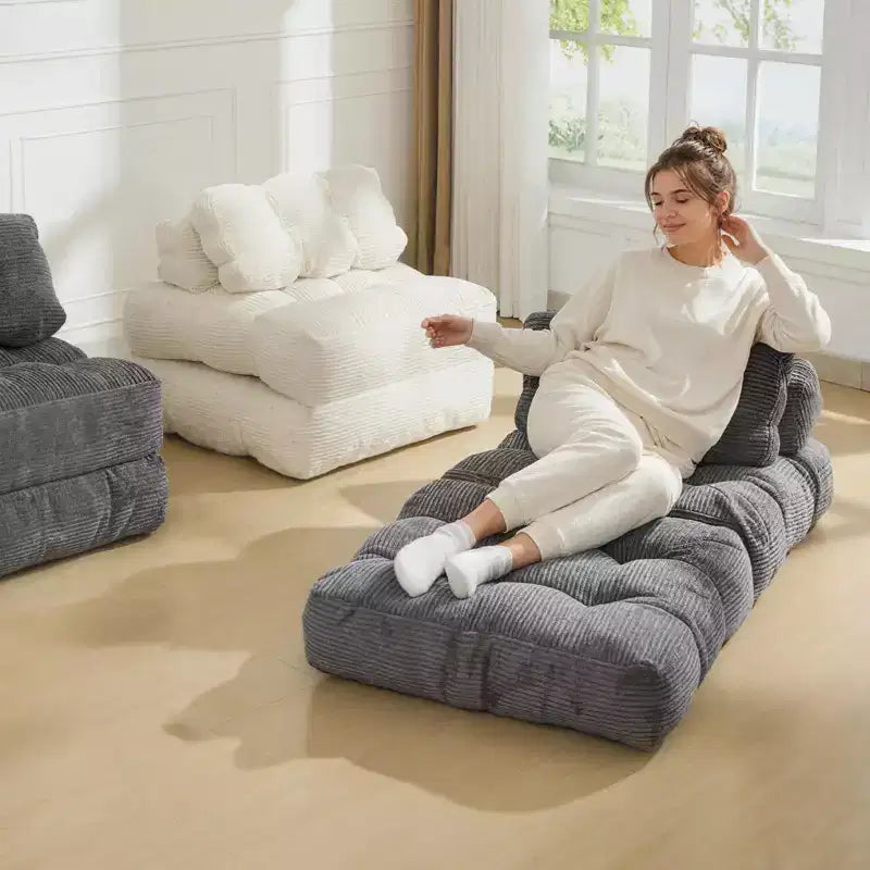 Canapé-lit pliant, Fauteuil lit convertible une place avec oreiller, matelas et support dorsal, Housse lavable en machine, pour Salon, Chambre universitaire, Appartement