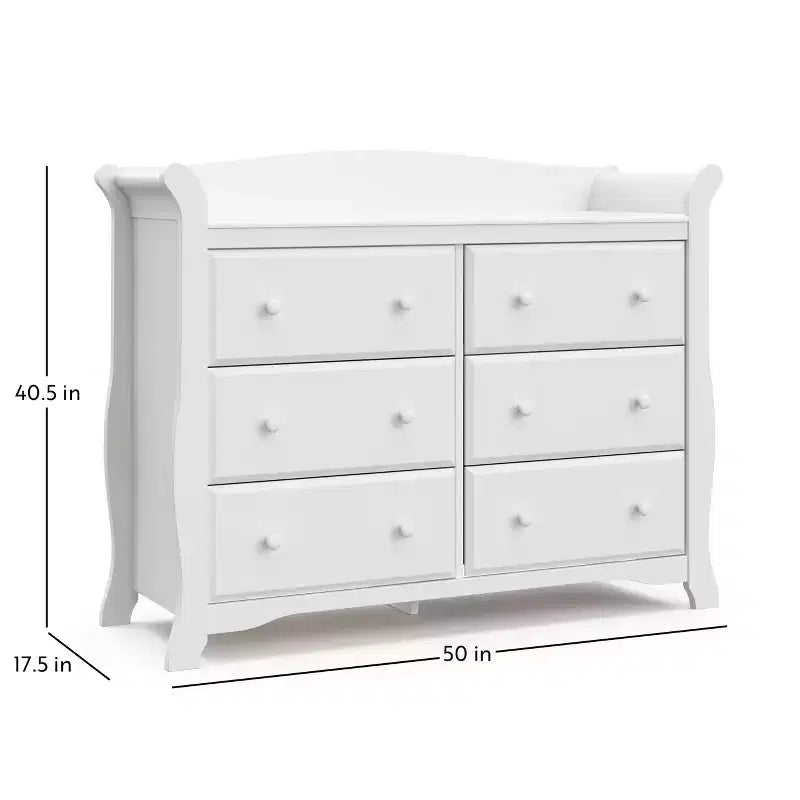 Commode double Avalon à 6 tiroirs