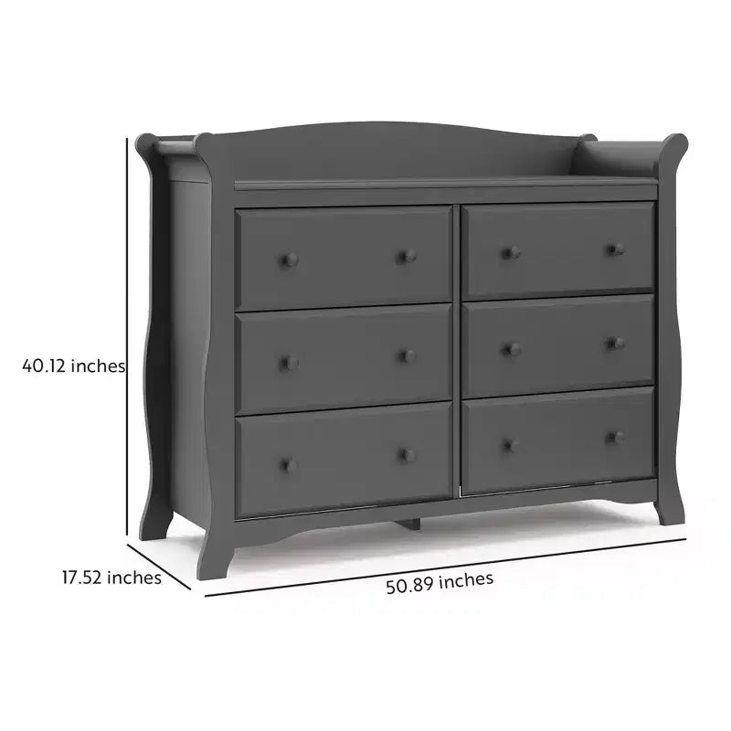Commode double Avalon à 6 tiroirs