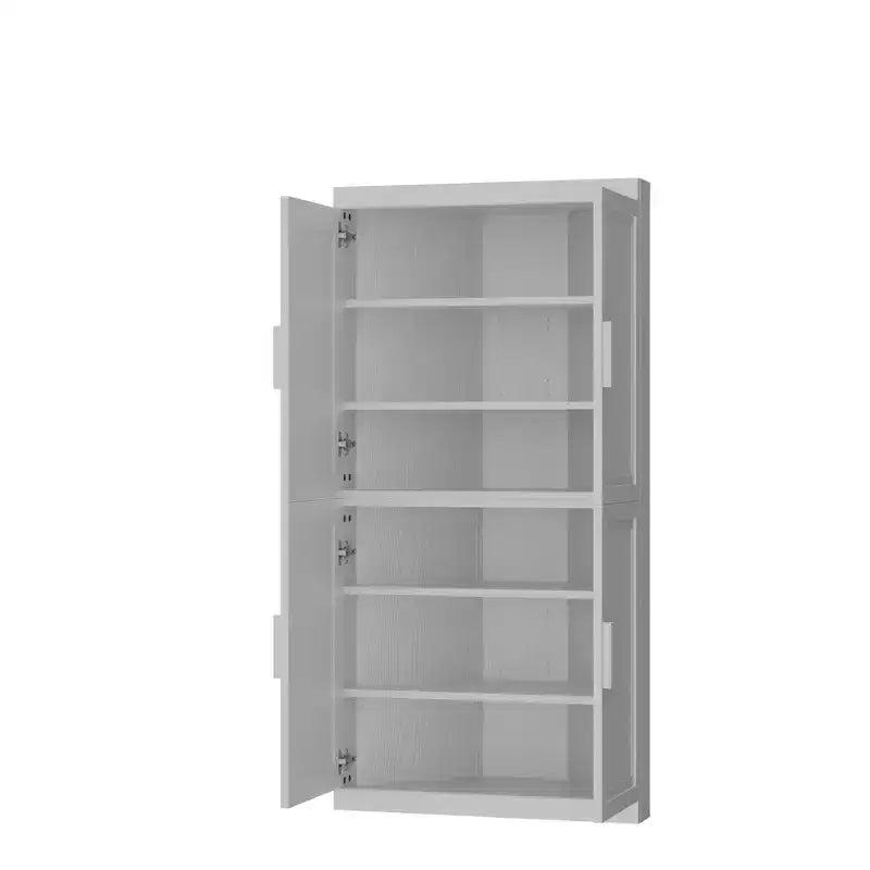 Meuble de rangement d'angle moderne en bois massif à 4 portes Rangement efficace pour coin de maison Salon Blanc 2 pièces