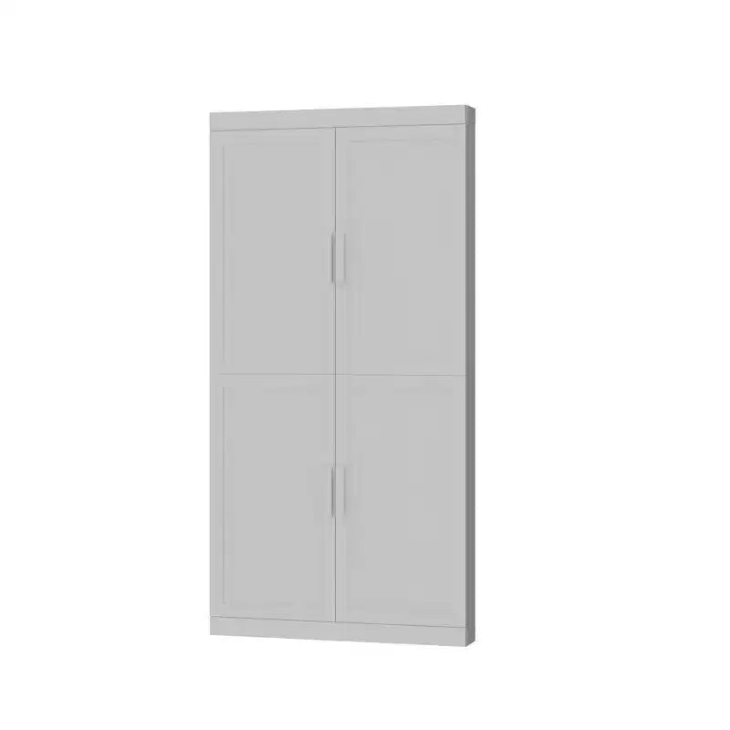 Meuble de rangement d'angle moderne en bois massif à 4 portes Rangement efficace pour coin de maison Salon Blanc 2 pièces