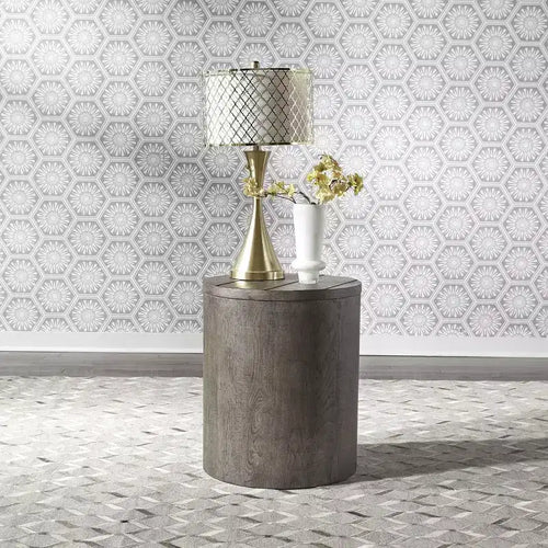 , Modern Farmhouse Drum End Table