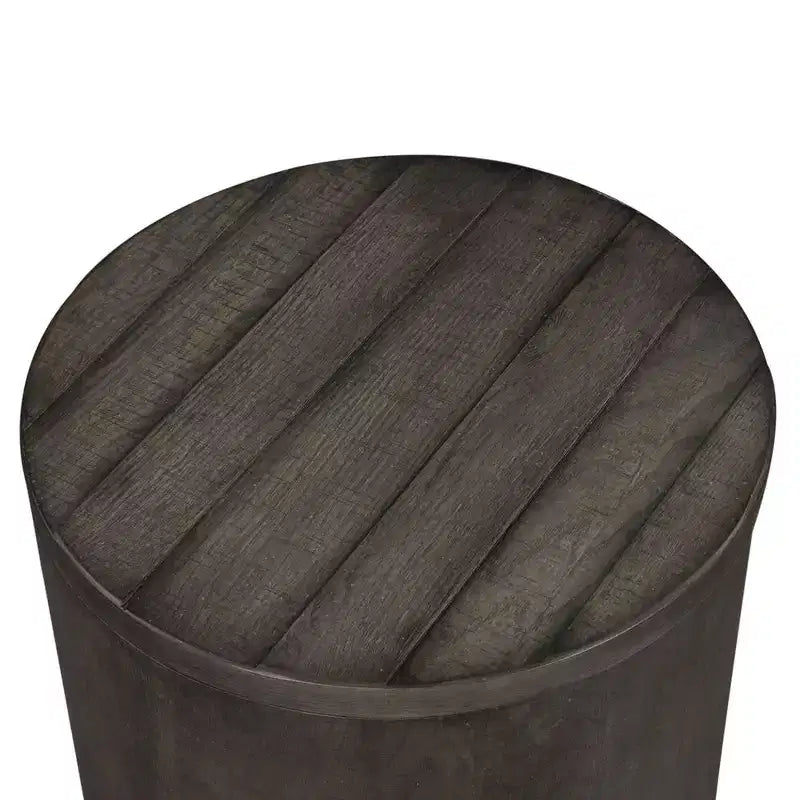 , Table d'appoint tambour style ferme moderne