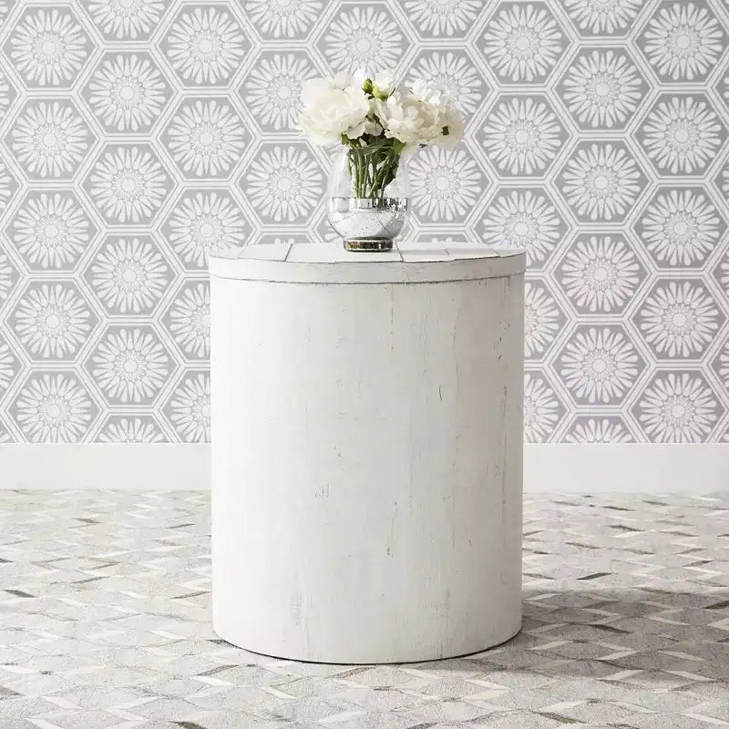 , Table d'appoint tambour style ferme moderne