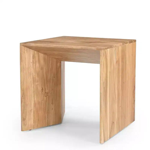 ,Lux Solid Wood Modern Angled End Table