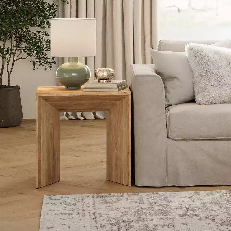 ,Table d'appoint d'angle moderne en bois massif Lux