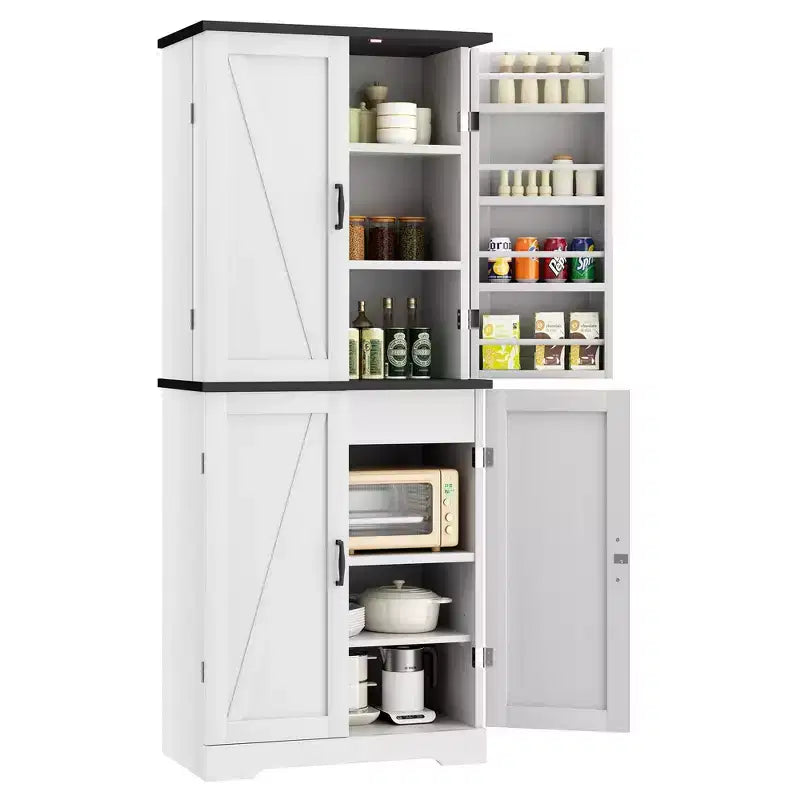 Élément de rangement de cuisine 66,7 po, avec étagères de porte, tiroir dissimulé et étagère réglable. Meuble de rangement autonome pour cuisine, salle à manger
