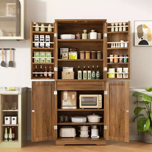 Élément de rangement de cuisine 66,7 po, avec étagères de porte, tiroir dissimulé et étagère réglable. Meuble de rangement autonome pour cuisine, salle à manger