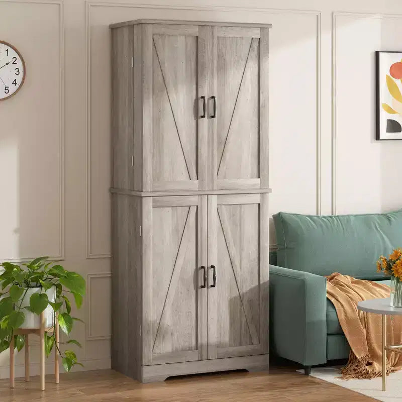 Élément de rangement de cuisine 66,7 po, avec étagères de porte, tiroir dissimulé et étagère réglable. Meuble de rangement autonome pour cuisine, salle à manger