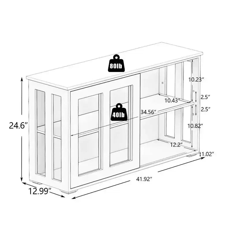 Meuble de rangement blanc pour cuisine, avec porte vitrée pour l'exposition et le rangement