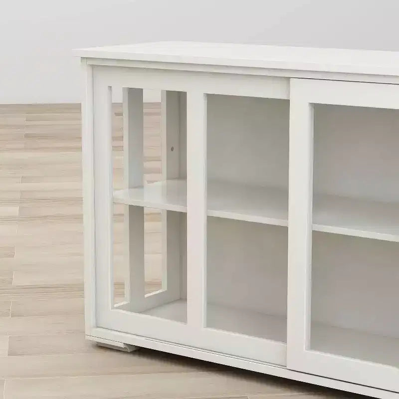 Meuble de rangement blanc pour cuisine, avec porte vitrée pour l'exposition et le rangement