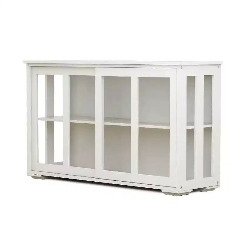 Meuble de rangement blanc pour cuisine, avec porte vitrée pour l'exposition et le rangement