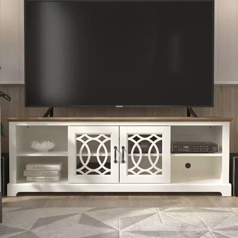 Meuble TV avec rangement à porte découpée 68,2 L 17,1 P 23,7 H