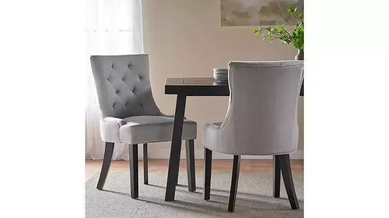Chaises de salle à manger, chaises d'appoint rembourrées avec dossier capitonné et pieds en bois, chaises de salle à manger de cuisine contemporaines