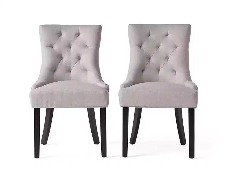 Chaises de salle à manger, chaises d'appoint rembourrées avec dossier capitonné et pieds en bois, chaises de salle à manger de cuisine contemporaines
