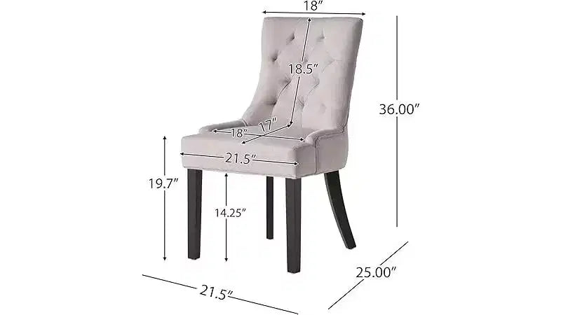 Chaises de salle à manger, chaises d'appoint rembourrées avec dossier capitonné et pieds en bois, chaises de salle à manger de cuisine contemporaines
