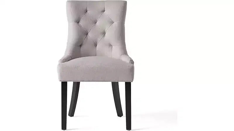 Chaises de salle à manger, chaises d'appoint rembourrées avec dossier capitonné et pieds en bois, chaises de salle à manger de cuisine contemporaines