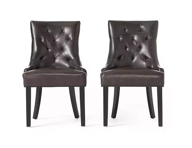 Chaises de salle à manger, chaises d'appoint rembourrées avec dossier capitonné et pieds en bois, chaises de salle à manger de cuisine contemporaines